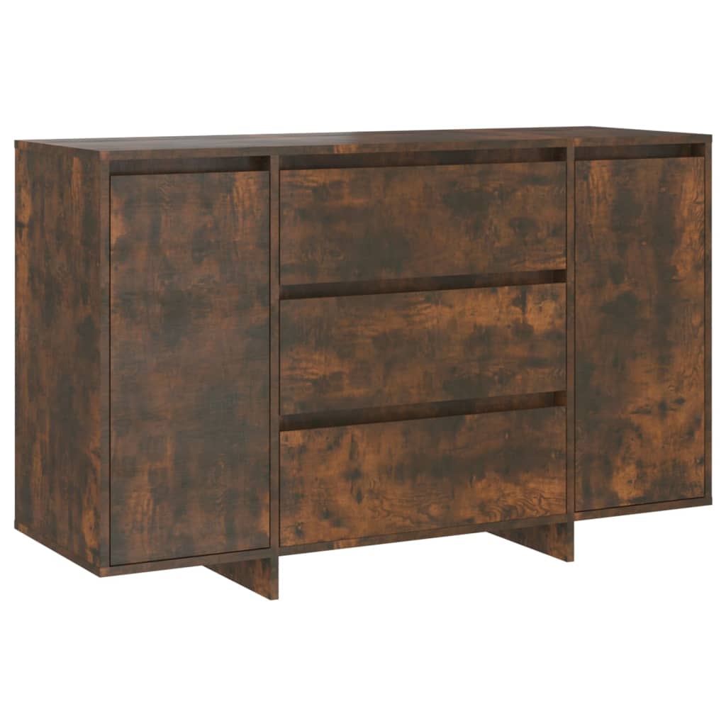 Sideboard with 3 drawers smoked oak 120x41x75 cm