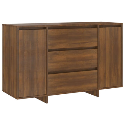 Sideboard with 3 drawers brown oak look 120x41x75 cm