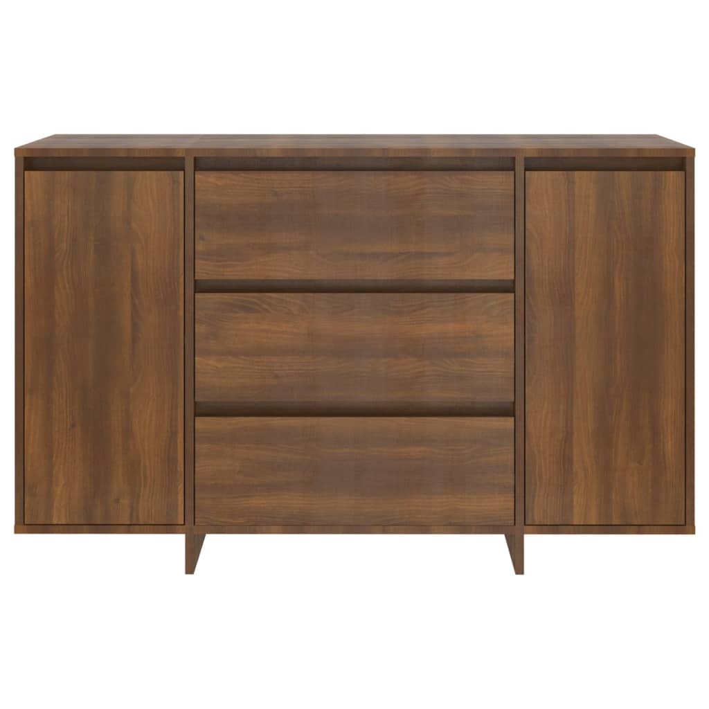 Sideboard with 3 drawers brown oak look 120x41x75 cm