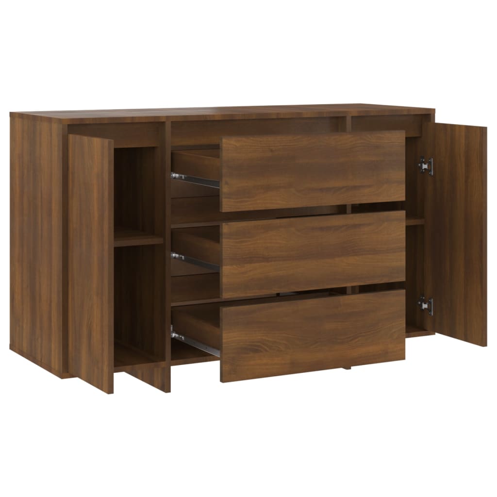 Sideboard with 3 drawers brown oak look 120x41x75 cm