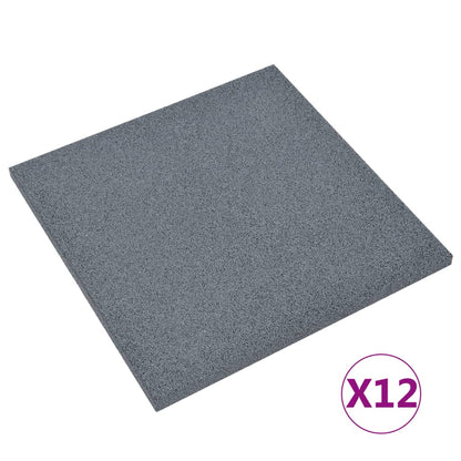 Fall protection mats 12 pcs. Rubber 50x50x3 cm Grey