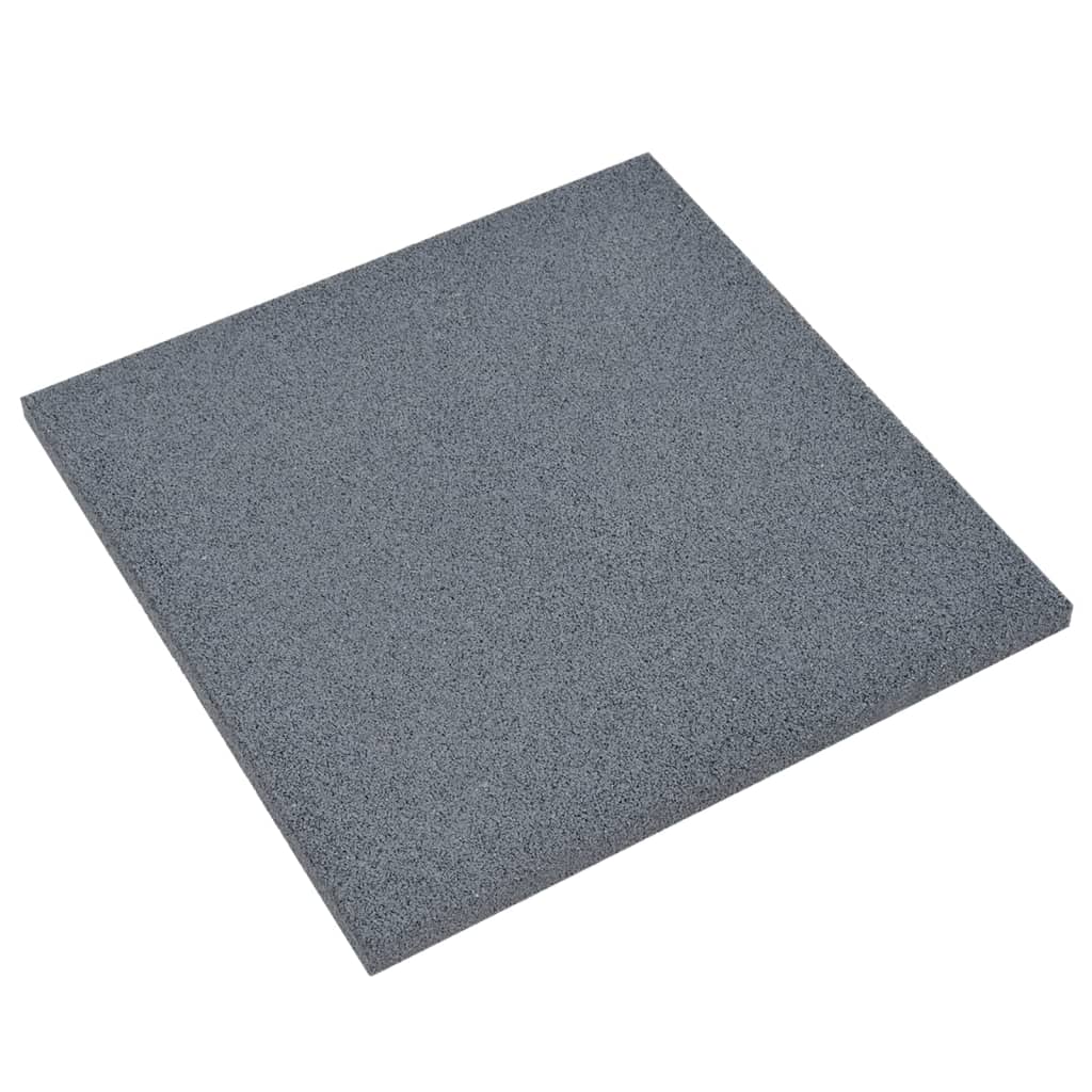 Fall protection mats 12 pcs. Rubber 50x50x3 cm Grey