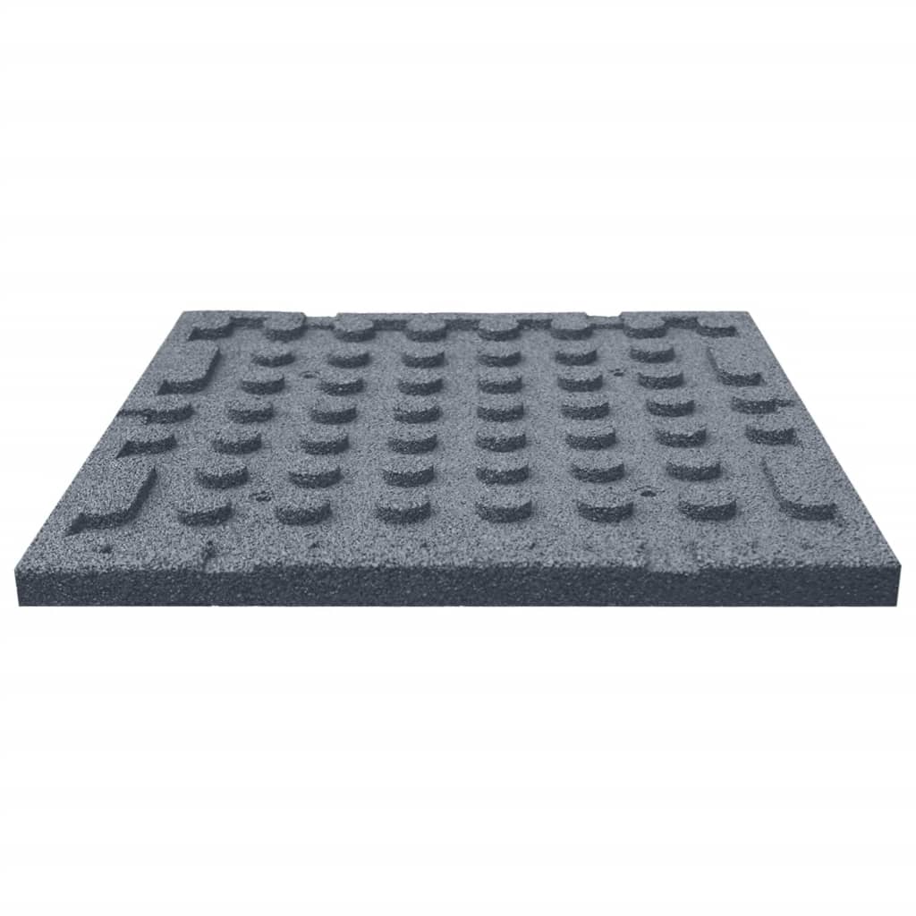 Fall protection mats 12 pcs. Rubber 50x50x3 cm Grey