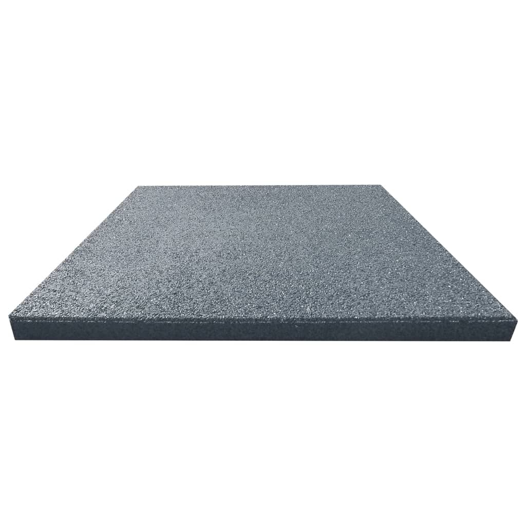 Fall protection mats 12 pcs. Rubber 50x50x3 cm Grey