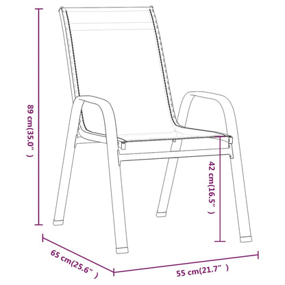 Stapelbare Gartenstühle 6 Stk. Grau Textilene