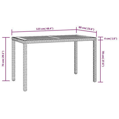 3-tlg. Garten-Essgruppe mit Kissen Poly Rattan Grau