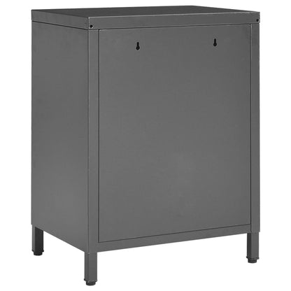 Bedside tables 2 pcs. Anthracite 40x30x54.5 cm steel and glass