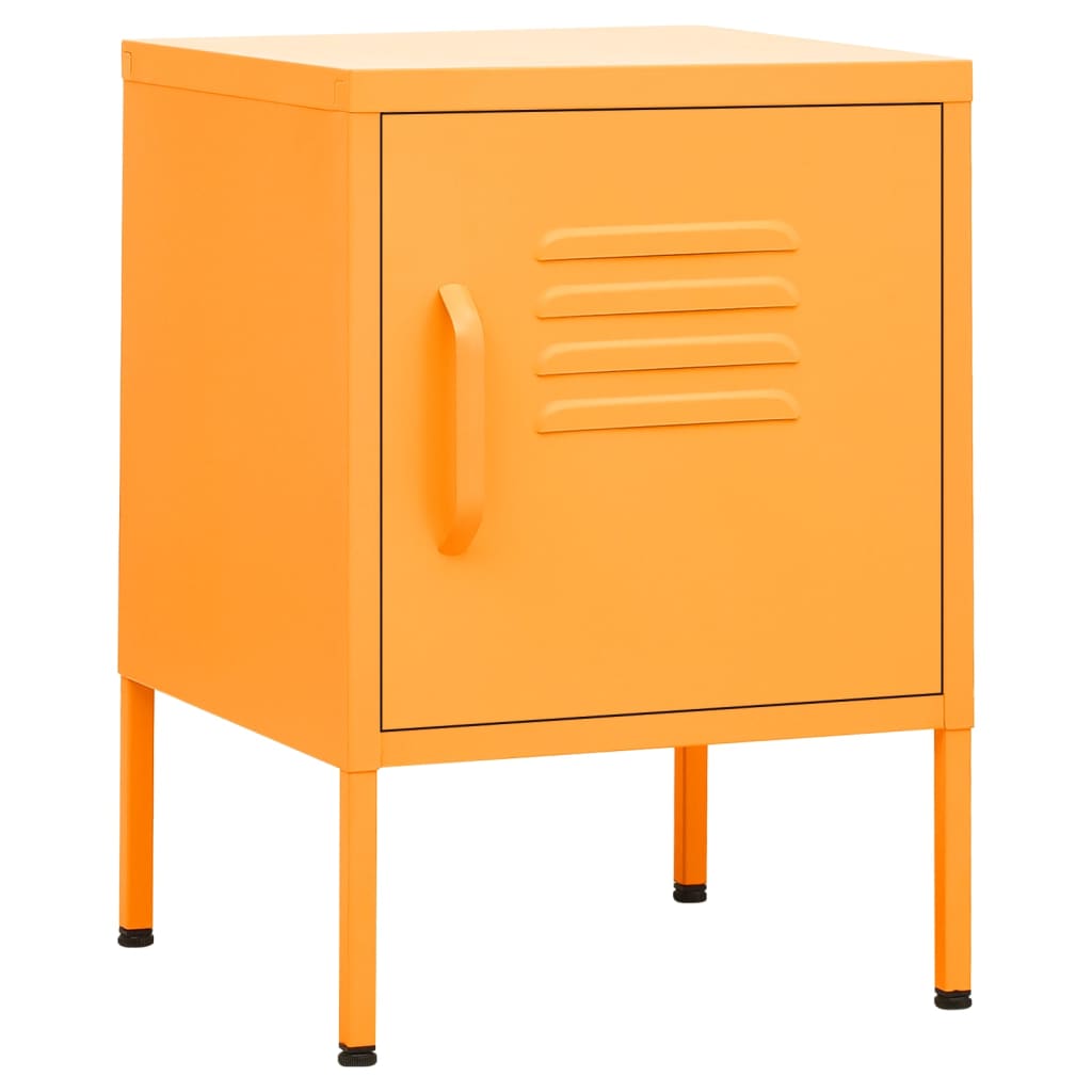 Bedside tables 2 pcs. Mustard yellow 35x35x51 cm steel