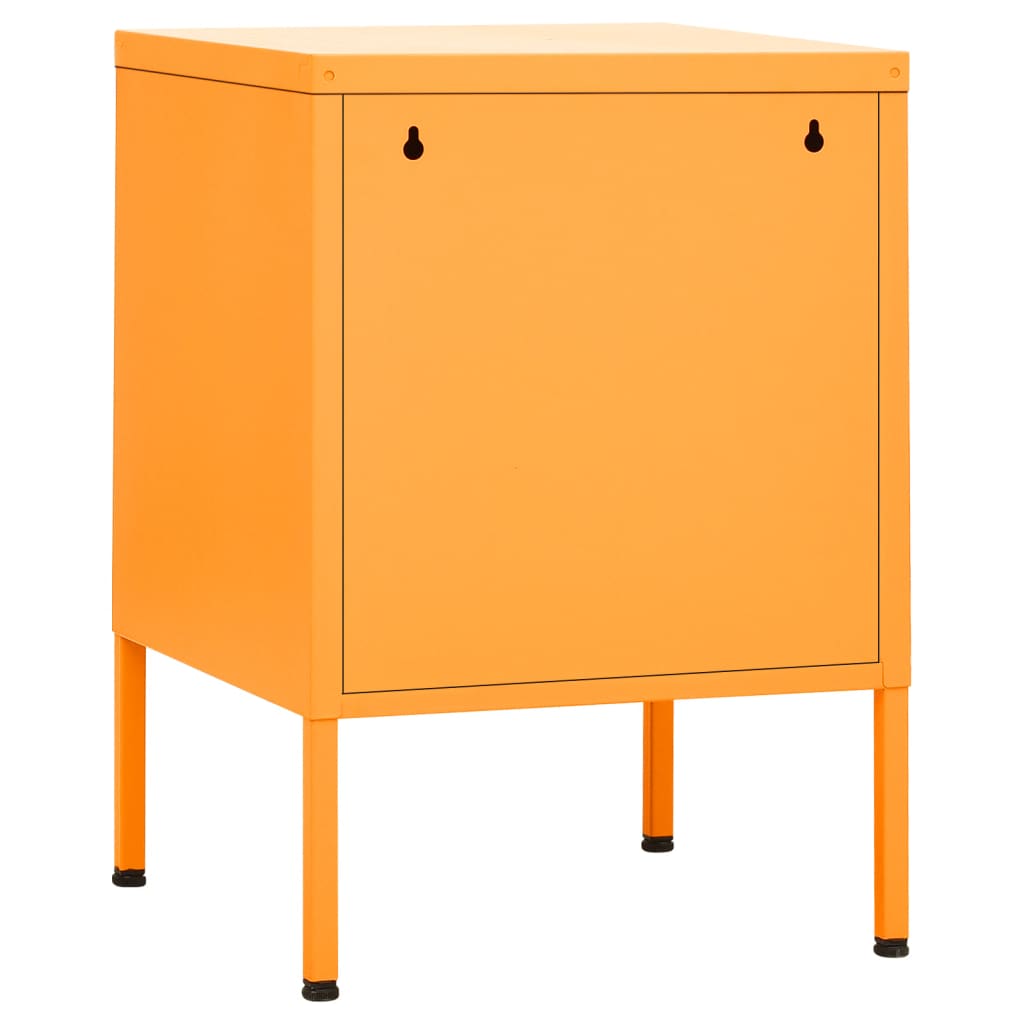 Bedside tables 2 pcs. Mustard yellow 35x35x51 cm steel