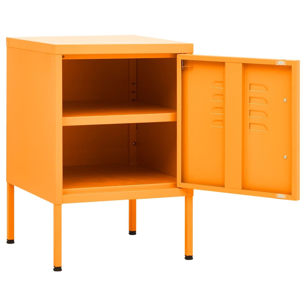 Bedside tables 2 pcs. Mustard yellow 35x35x51 cm steel