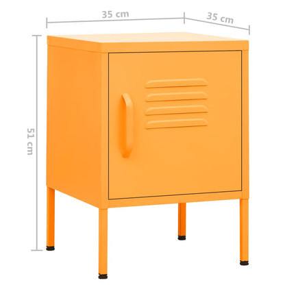 Bedside tables 2 pcs. Mustard yellow 35x35x51 cm steel