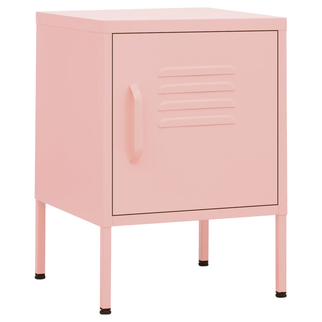 Bedside tables 2 pcs. Pink 35x35x51 cm steel