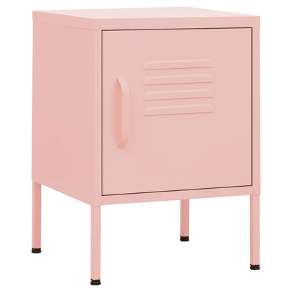 Bedside tables 2 pcs. Pink 35x35x51 cm steel