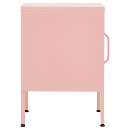 Bedside tables 2 pcs. Pink 35x35x51 cm steel