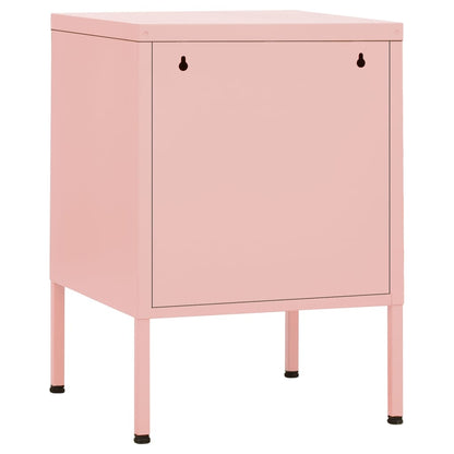 Bedside tables 2 pcs. Pink 35x35x51 cm steel