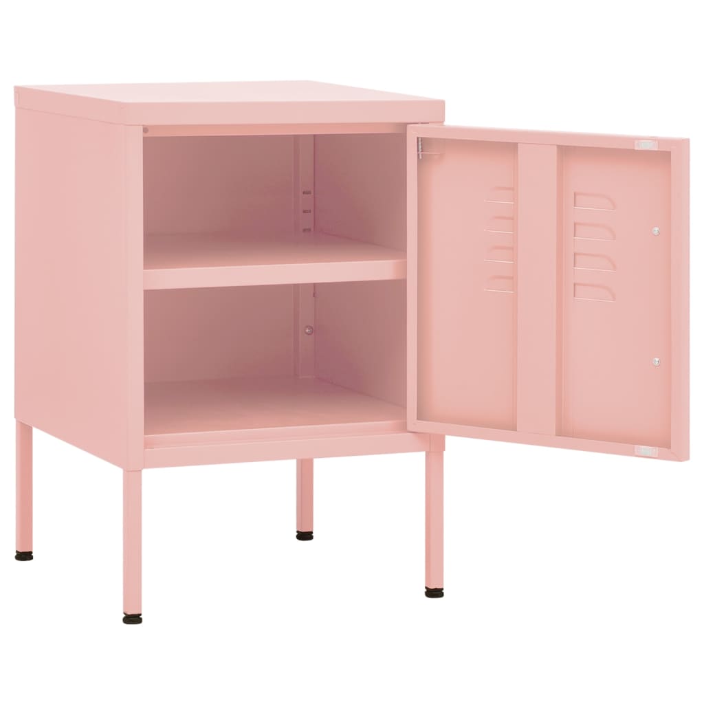 Bedside tables 2 pcs. Pink 35x35x51 cm steel