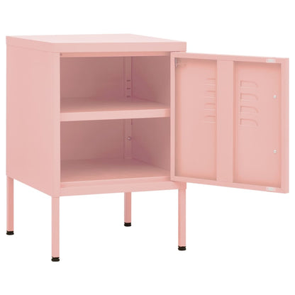 Bedside tables 2 pcs. Pink 35x35x51 cm steel