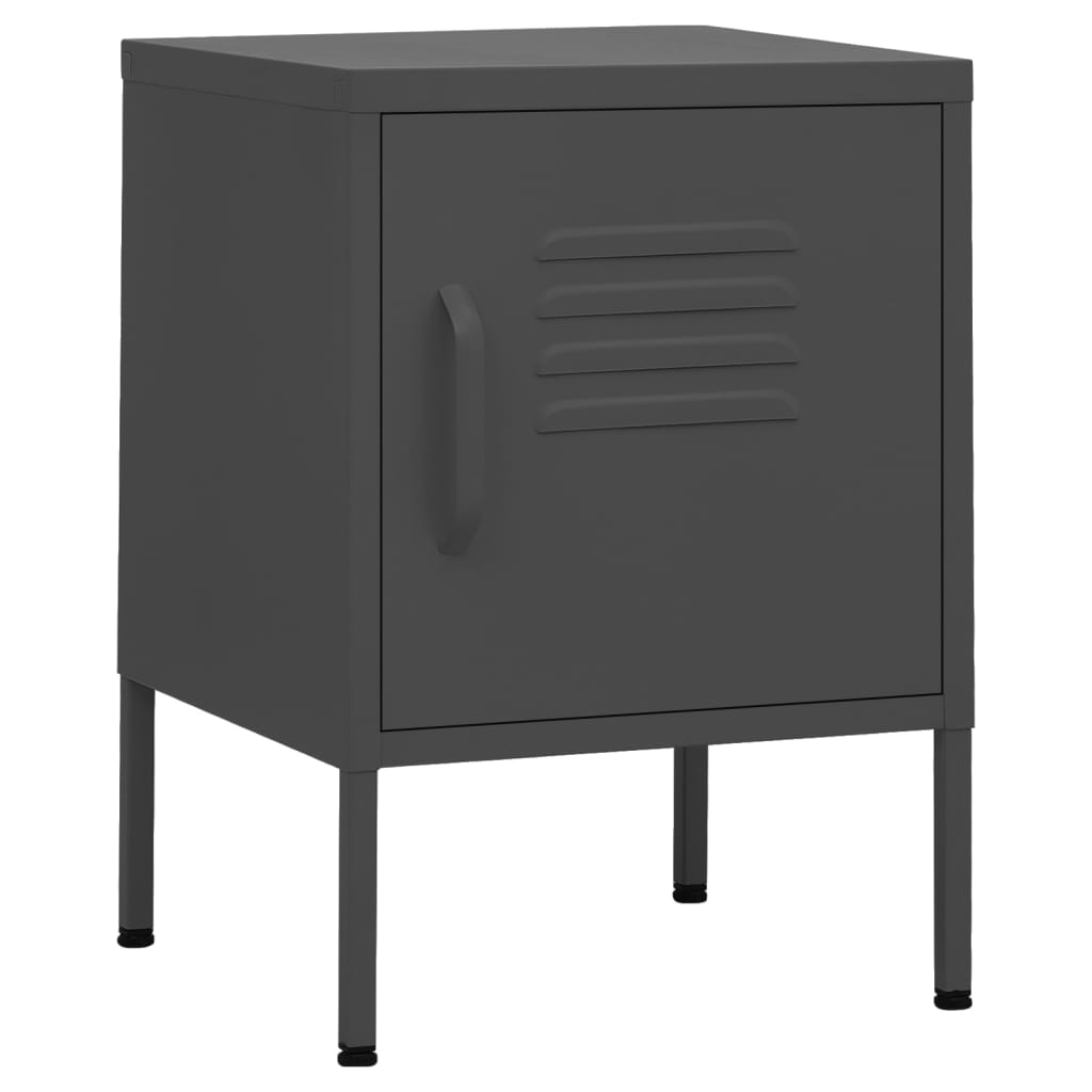 Bedside tables 2 pcs. Anthracite 35x35x51 cm steel