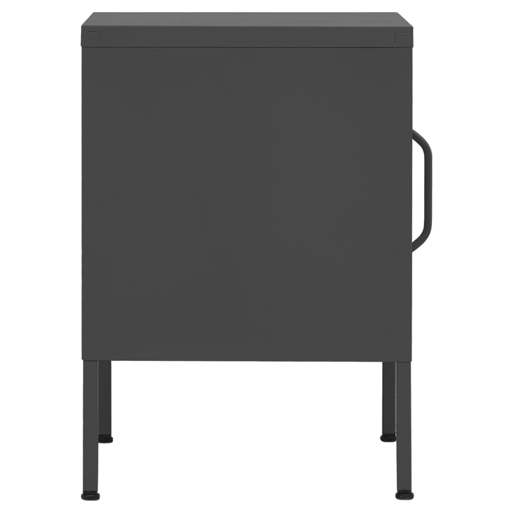 Bedside tables 2 pcs. Anthracite 35x35x51 cm steel