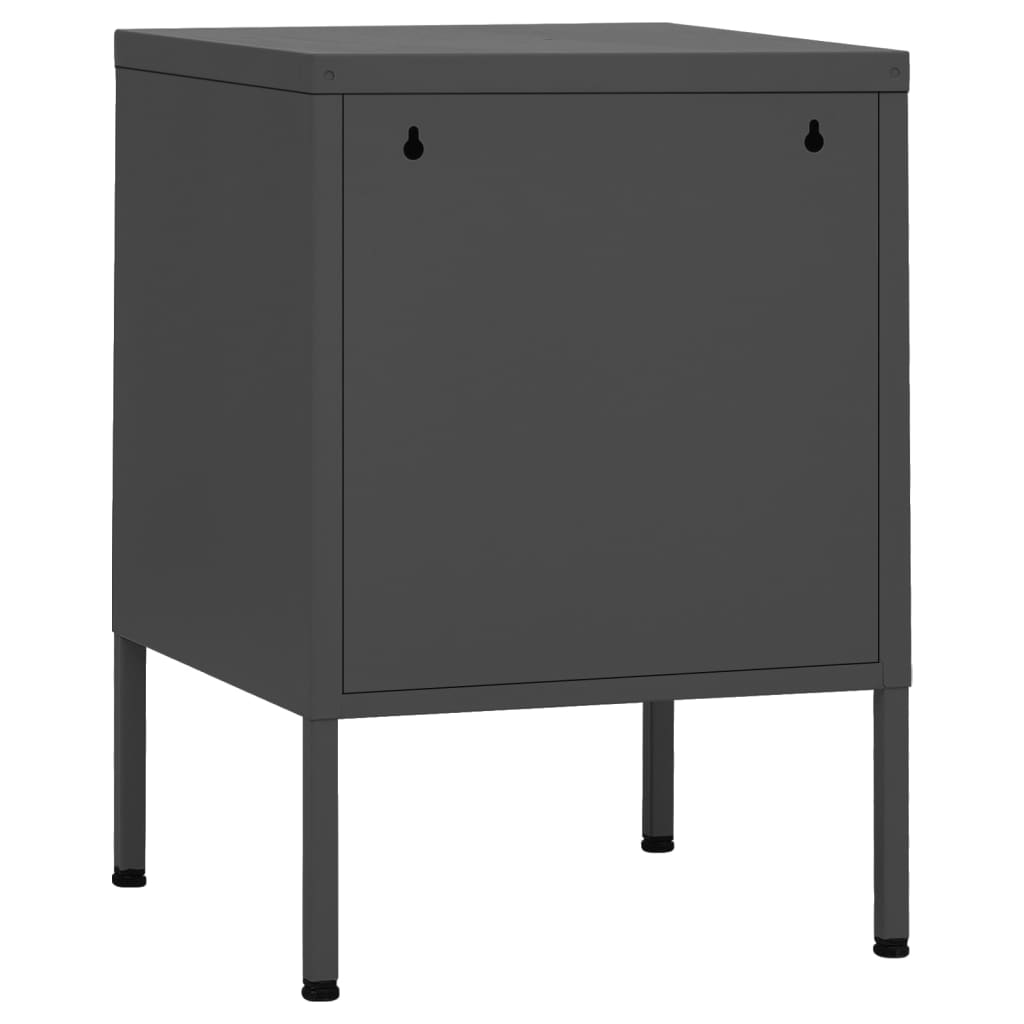 Bedside tables 2 pcs. Anthracite 35x35x51 cm steel