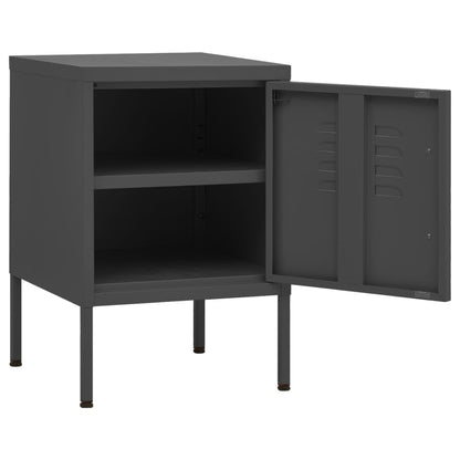 Bedside tables 2 pcs. Anthracite 35x35x51 cm steel