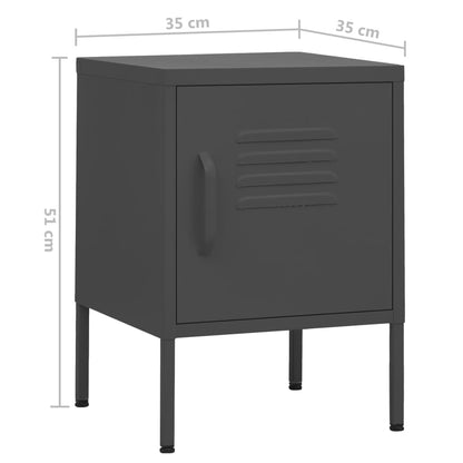 Bedside tables 2 pcs. Anthracite 35x35x51 cm steel