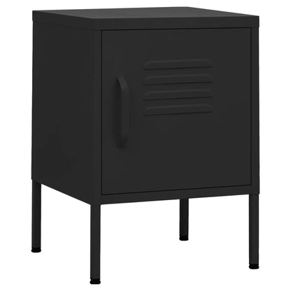 Bedside tables 2 pcs. Black 35x35x51 cm steel