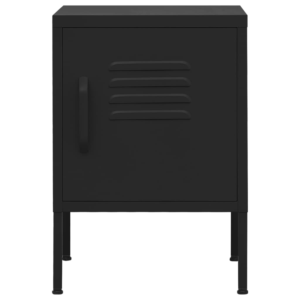 Bedside tables 2 pcs. Black 35x35x51 cm steel