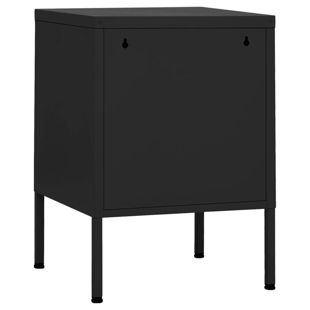 Bedside tables 2 pcs. Black 35x35x51 cm steel