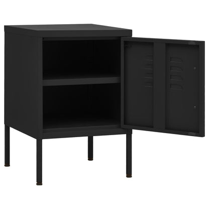 Bedside tables 2 pcs. Black 35x35x51 cm steel