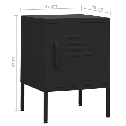 Bedside tables 2 pcs. Black 35x35x51 cm steel