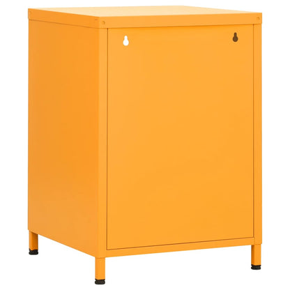 Bedside tables 2 pcs. Mustard yellow 35x35x51 cm steel