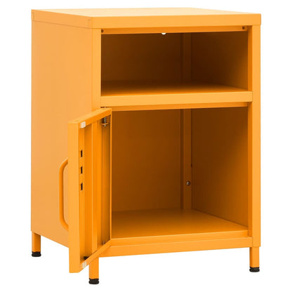 Bedside tables 2 pcs. Mustard yellow 35x35x51 cm steel