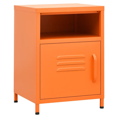 Bedside tables 2 pcs. Orange 35x35x51 cm steel