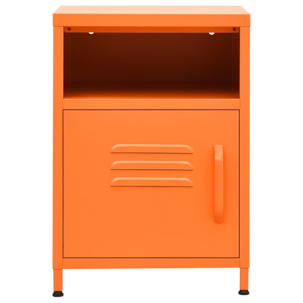 Bedside tables 2 pcs. Orange 35x35x51 cm steel