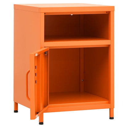 Bedside tables 2 pcs. Orange 35x35x51 cm steel