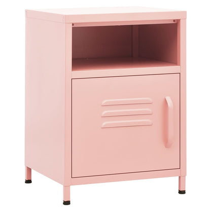 Bedside tables 2 pcs. Pink 35x35x51 cm steel