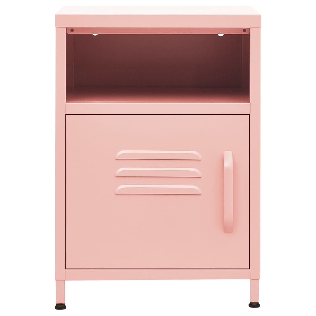 Bedside tables 2 pcs. Pink 35x35x51 cm steel