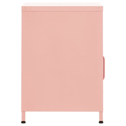 Bedside tables 2 pcs. Pink 35x35x51 cm steel