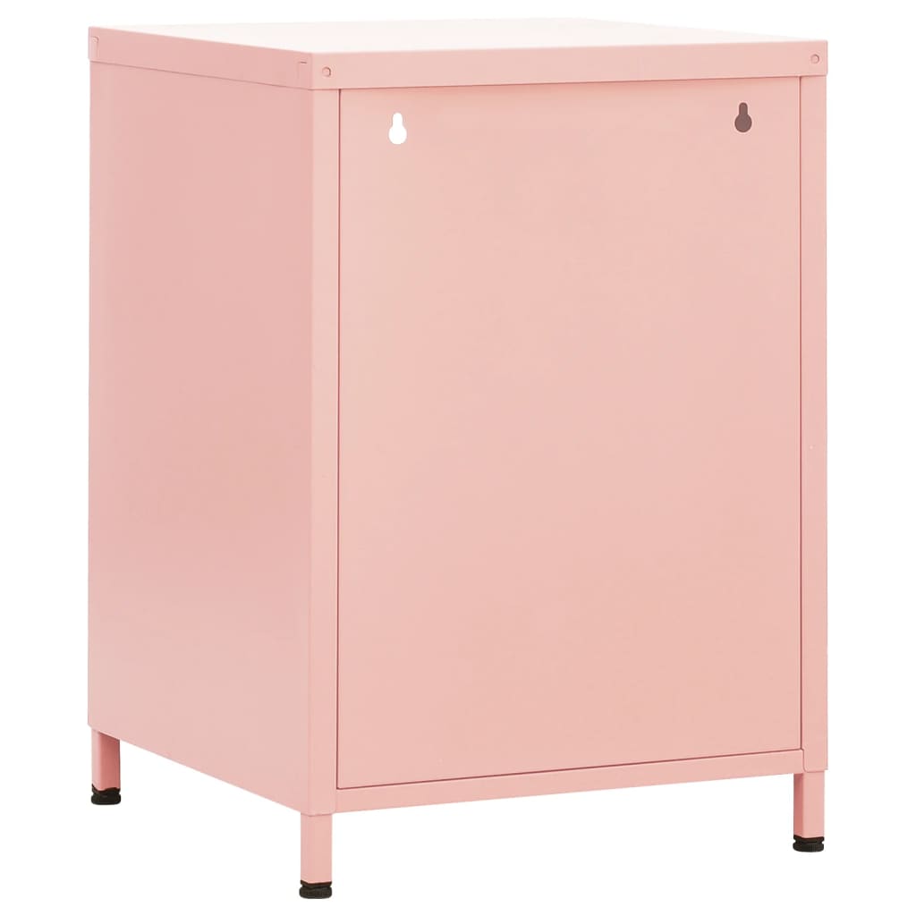 Bedside tables 2 pcs. Pink 35x35x51 cm steel