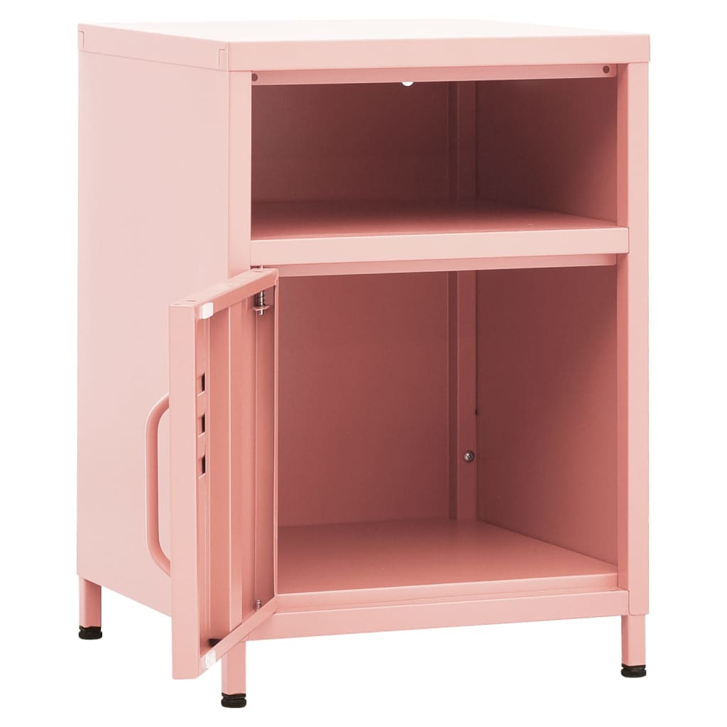 Bedside tables 2 pcs. Pink 35x35x51 cm steel