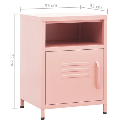 Bedside tables 2 pcs. Pink 35x35x51 cm steel