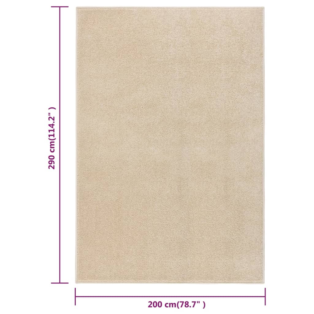 Teppich Kurzflor 200x290 cm Beige