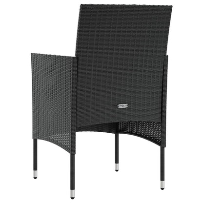 8-tlg. Garten-Lounge-Set mit Auflagen Poly Rattan Schwarz