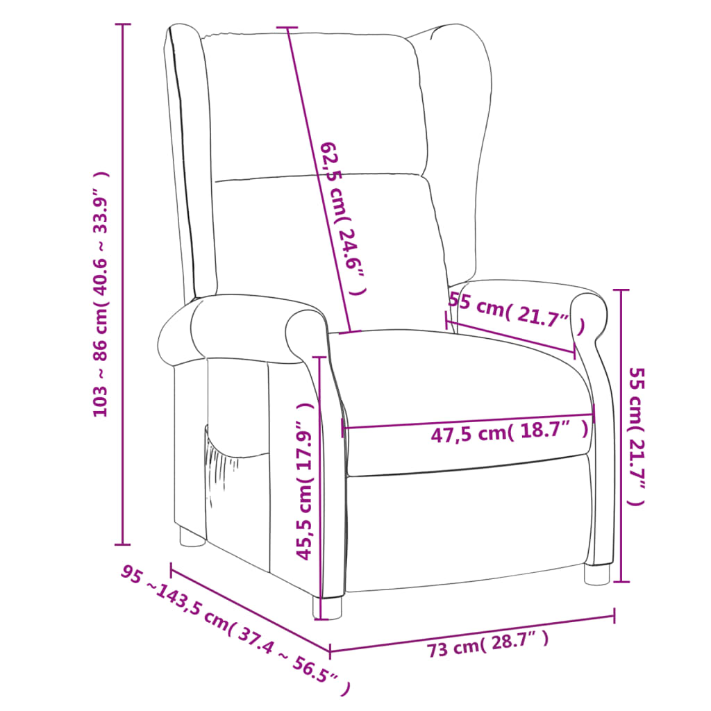 Relaxsessel Braun Stoff