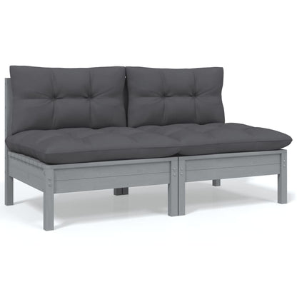 13-piece garden lounge set with anthracite cushions pinewood