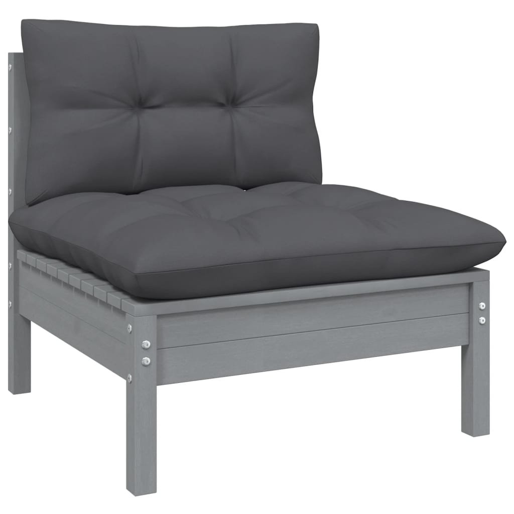 13-piece garden lounge set with anthracite cushions pinewood