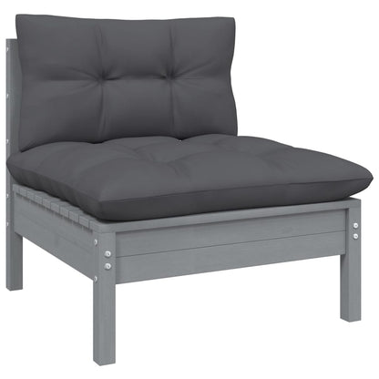 7-piece garden lounge set with anthracite cushions pinewood