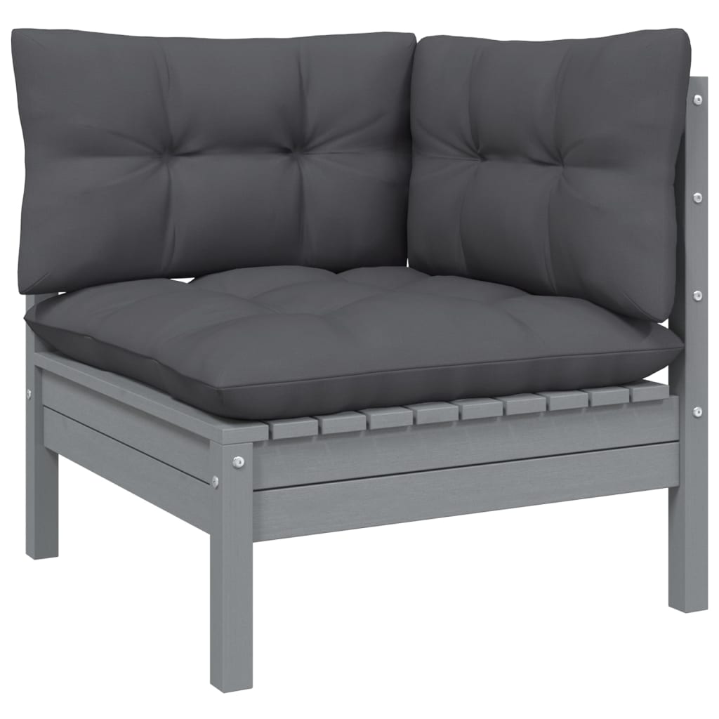 6-piece garden lounge set with anthracite cushions pinewood