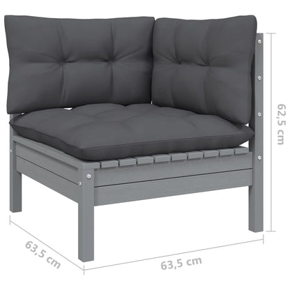 6-piece garden lounge set with anthracite cushions pinewood